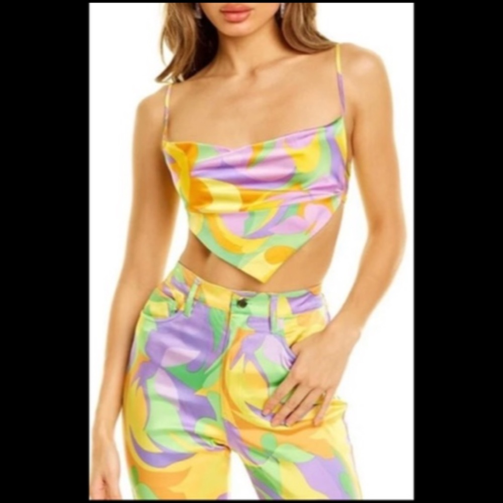 WeWoreWhat Danielle Bernstein Cowl Halter Top Saved By The Bell Size XXL